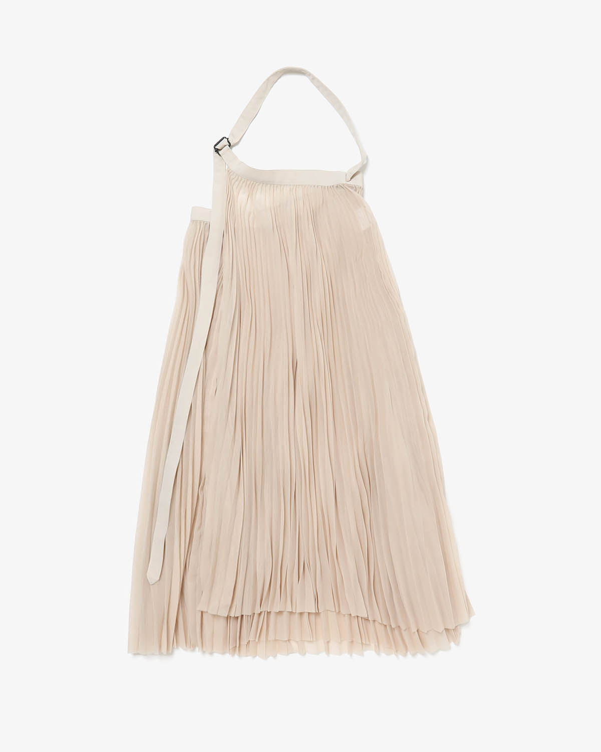 SHEER PLEATED WRAP DRESS