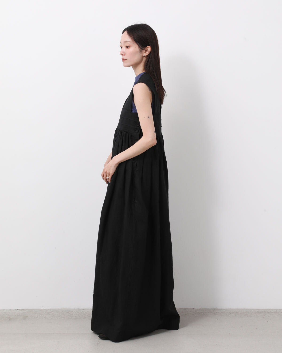 hyke linen maxi dress HYKE LINEN MAXI DRESS HYKELINEN BALLOON SLEEVE MAXI DRESS (16165 / OATMEAL