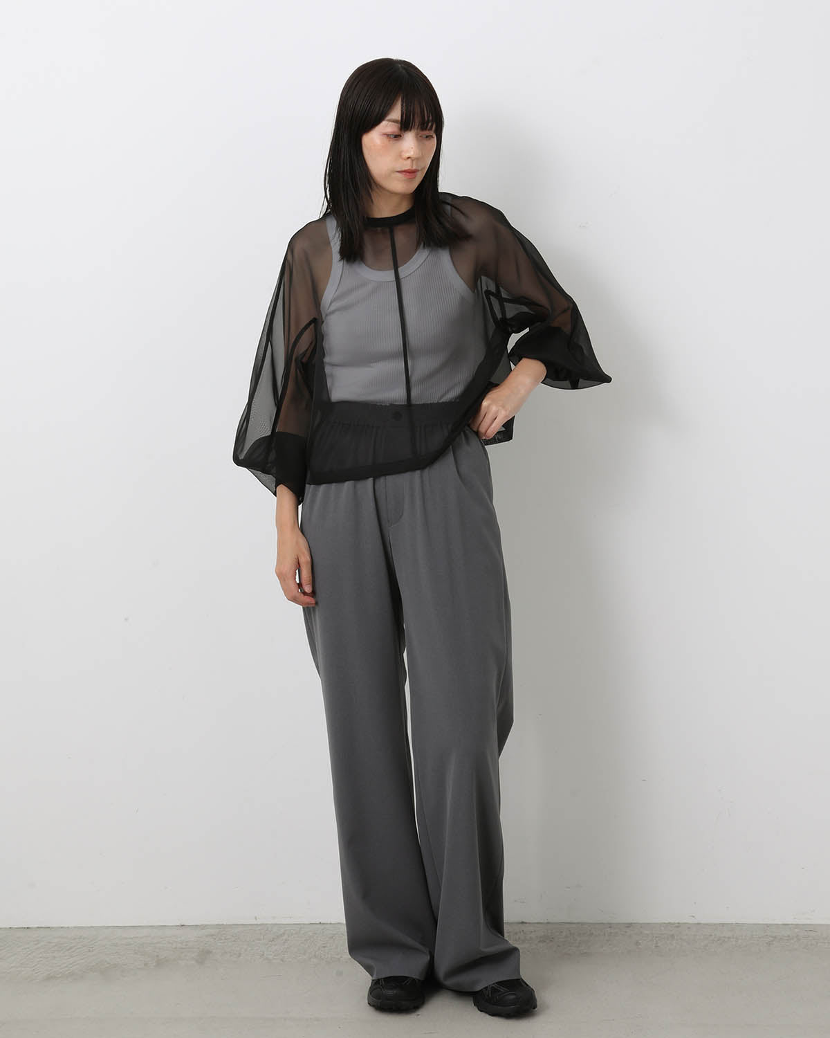 STRETCH WIDE-LEG PANTS