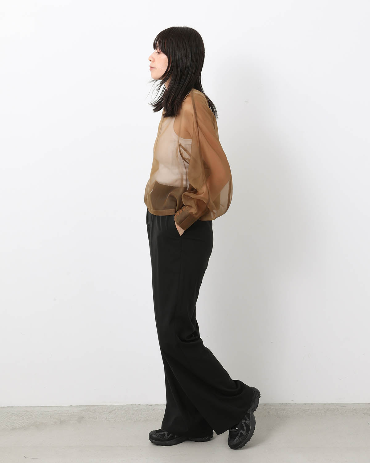 STRETCH WIDE-LEG PANTS