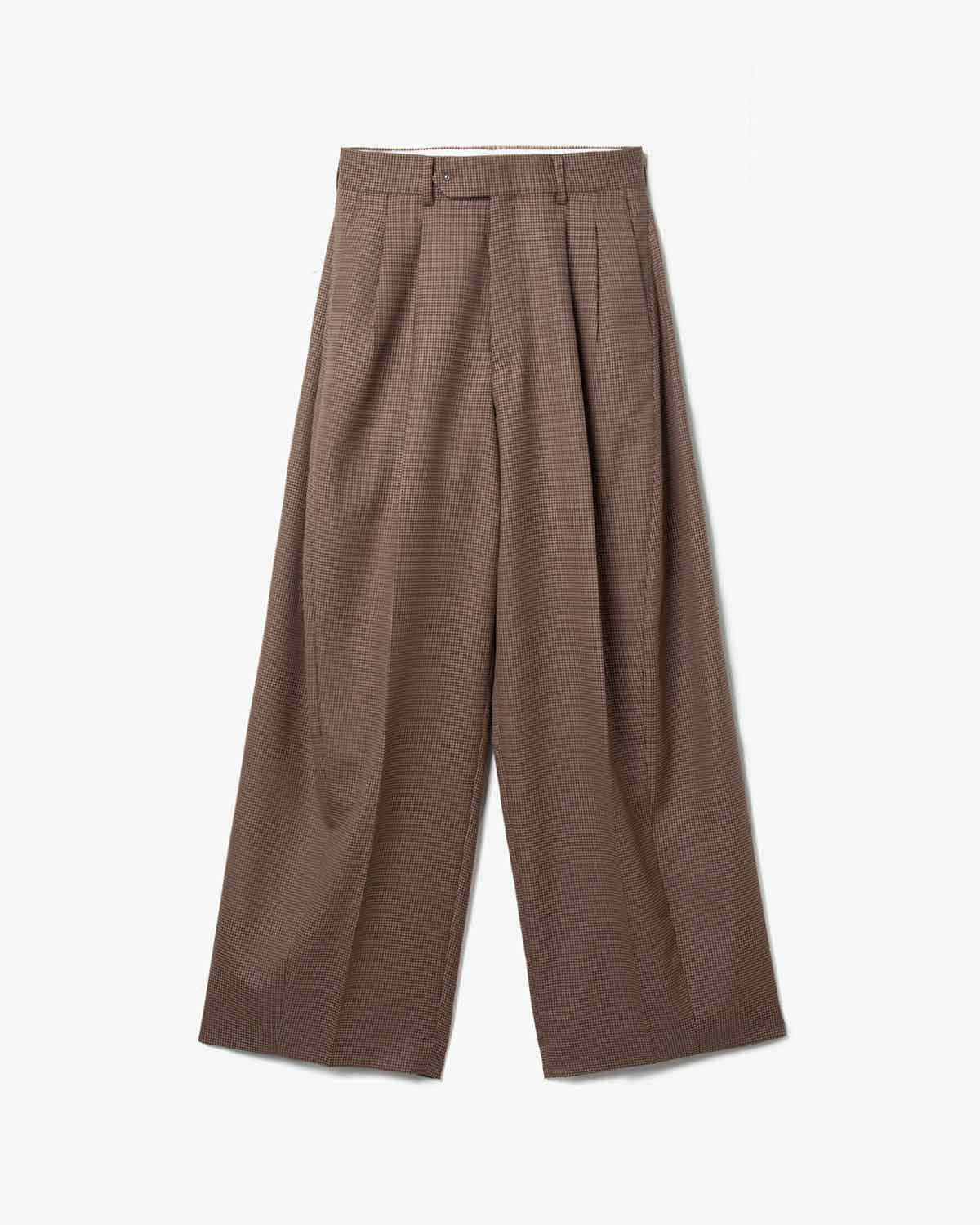 HOUNDSTOOTH BARREL-LEG PANTS