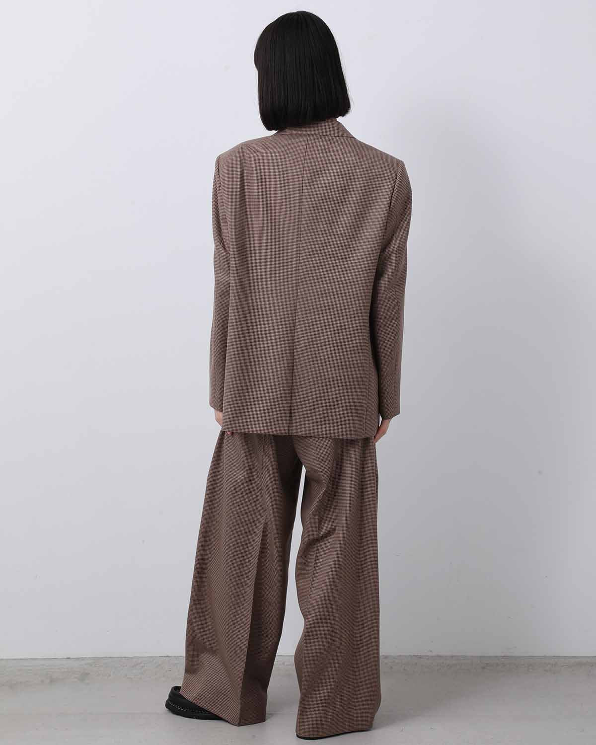 HOUNDSTOOTH BARREL-LEG PANTS