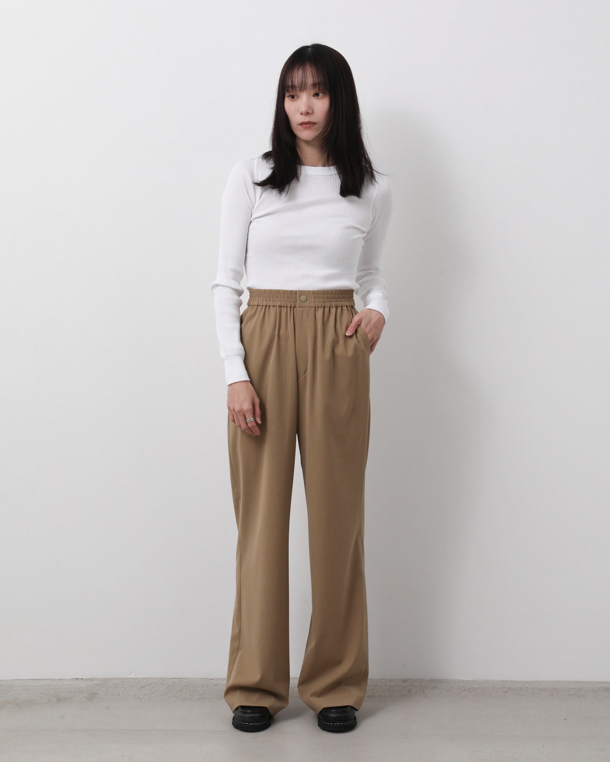 STRETCH WIDE-LEG PANTS