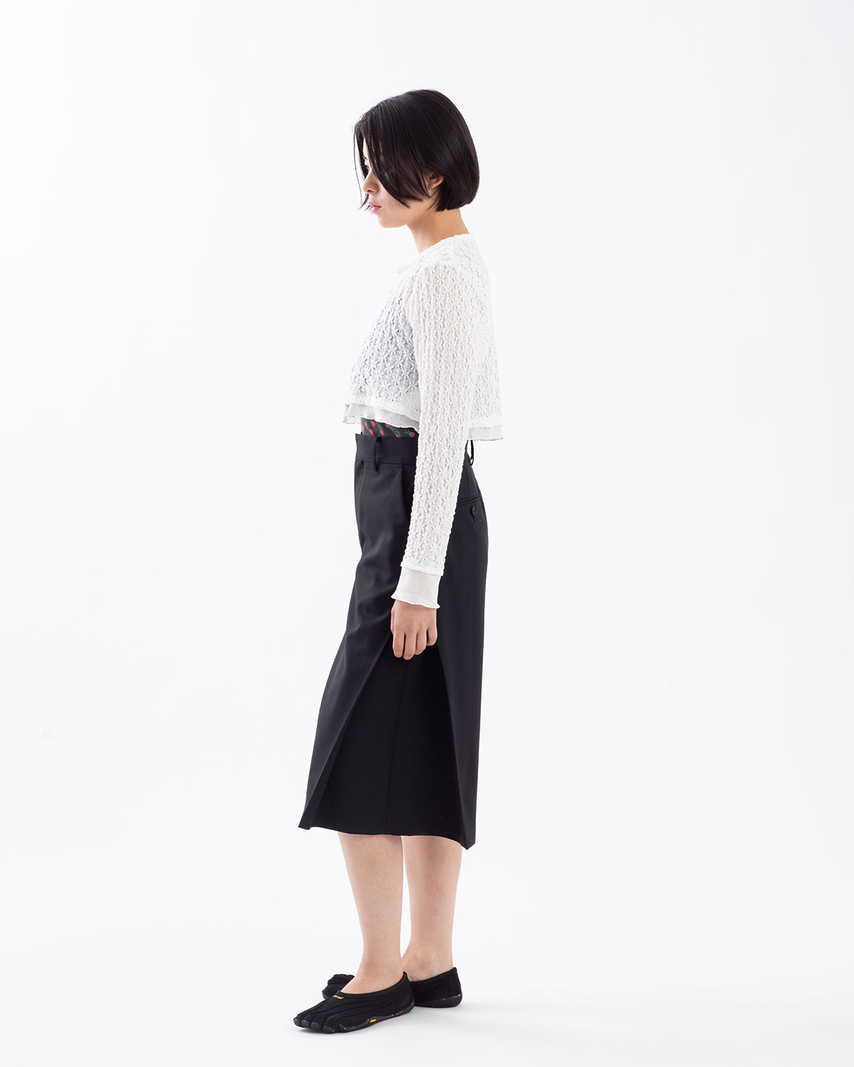 WOOL SIDE TUCK SHORTS