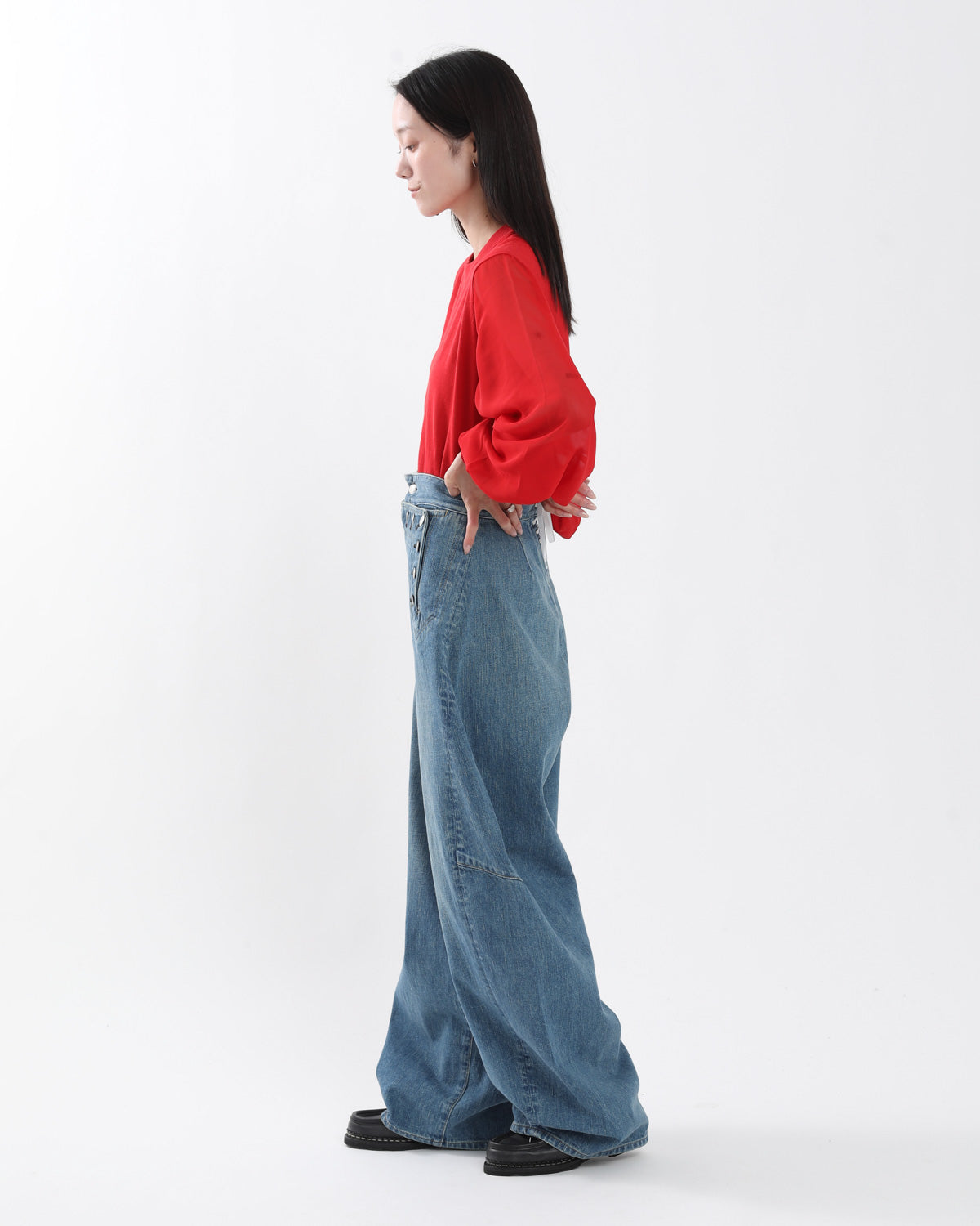 SAILOR BARREL-LEG DENIM PANTS (WOMEN'S)