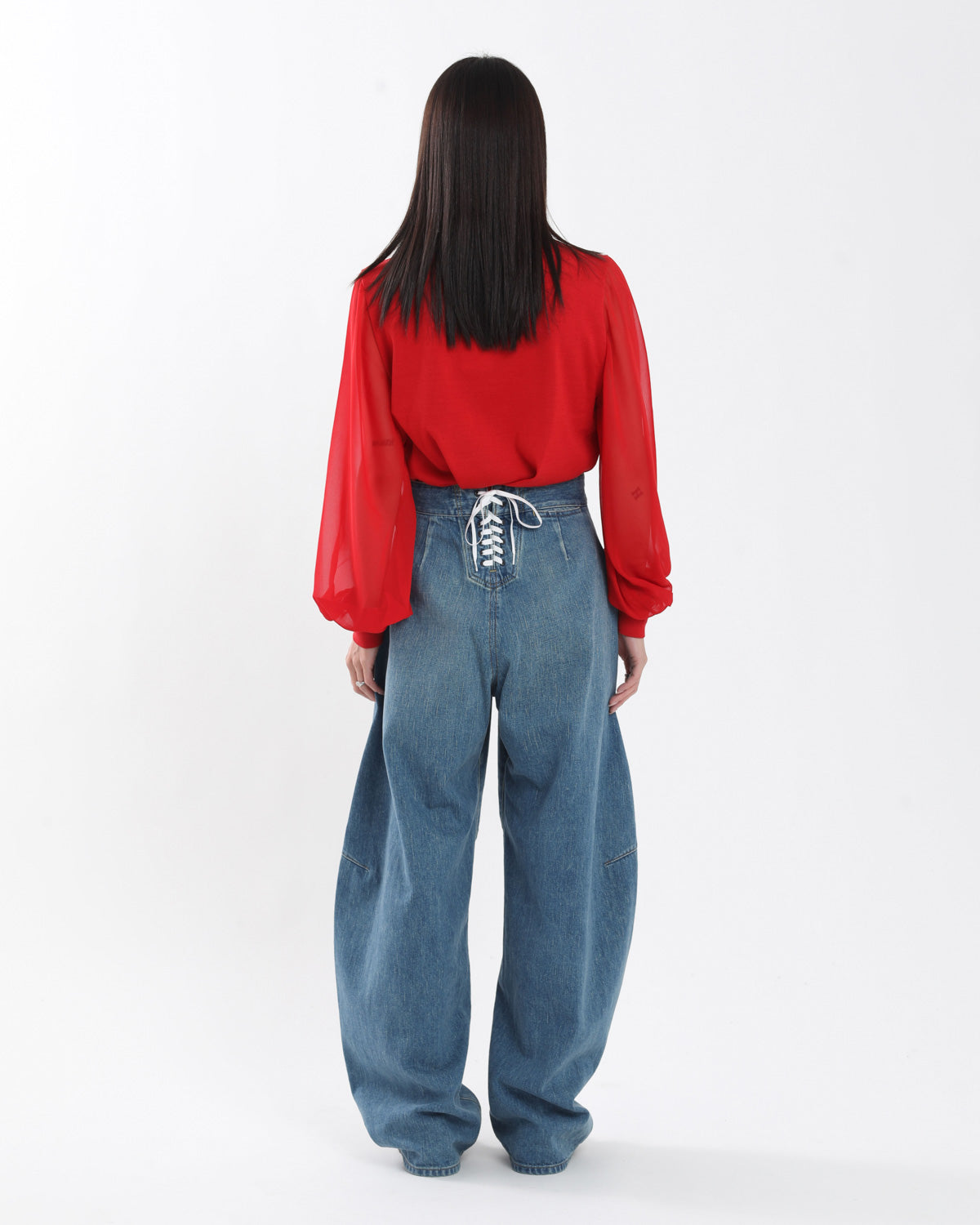 SAILOR BARREL-LEG DENIM PANTS (WOMEN'S)