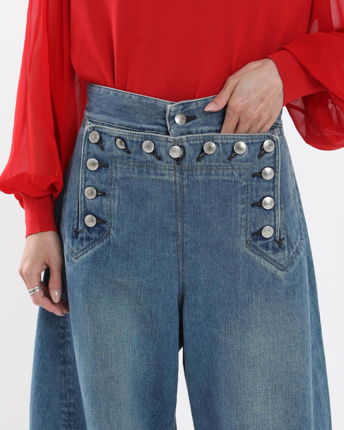 SAILOR BARREL-LEG DENIM PANTS (WOMEN'S)