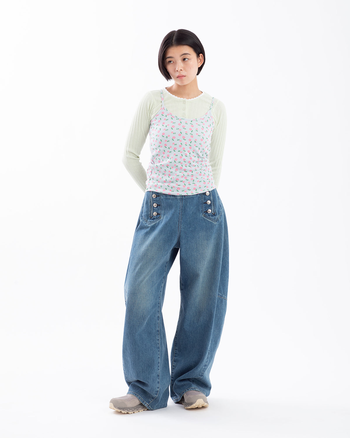 SAILOR BARREL-LEG DENIM PANTS (WOMEN'S)