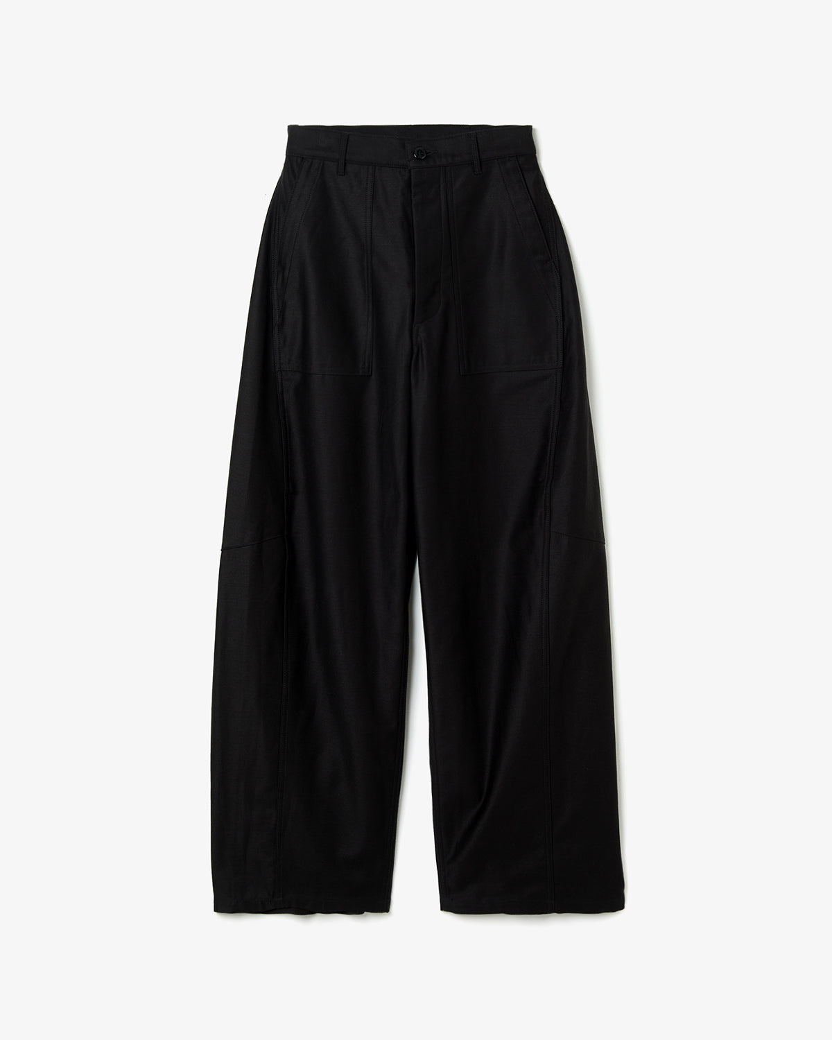 BACK SATIN BARREL LEG PANTS
