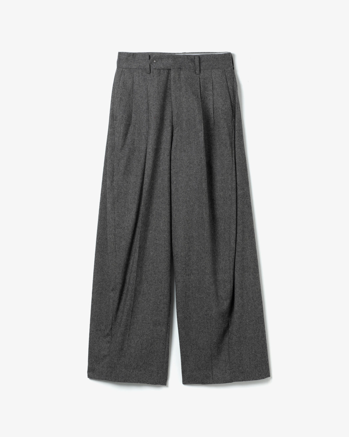 TWEED WIDE BARREL LEG PANTS