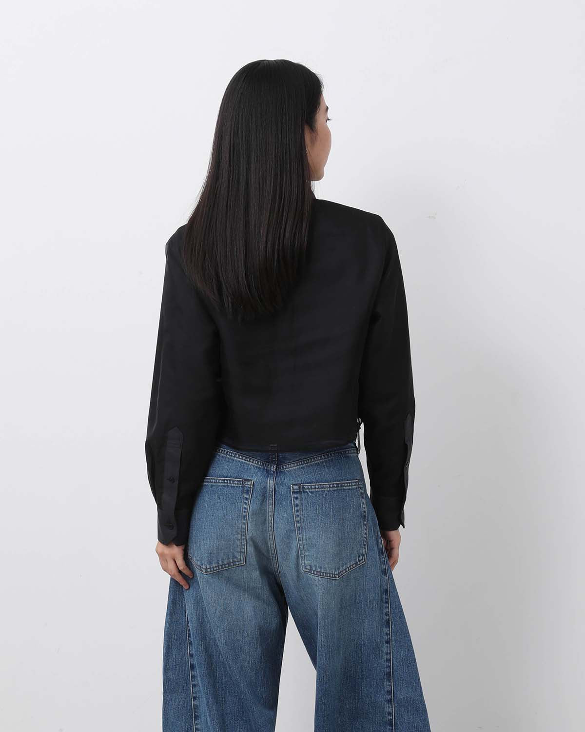 LAYERED OXFORD SHEER SHIRT