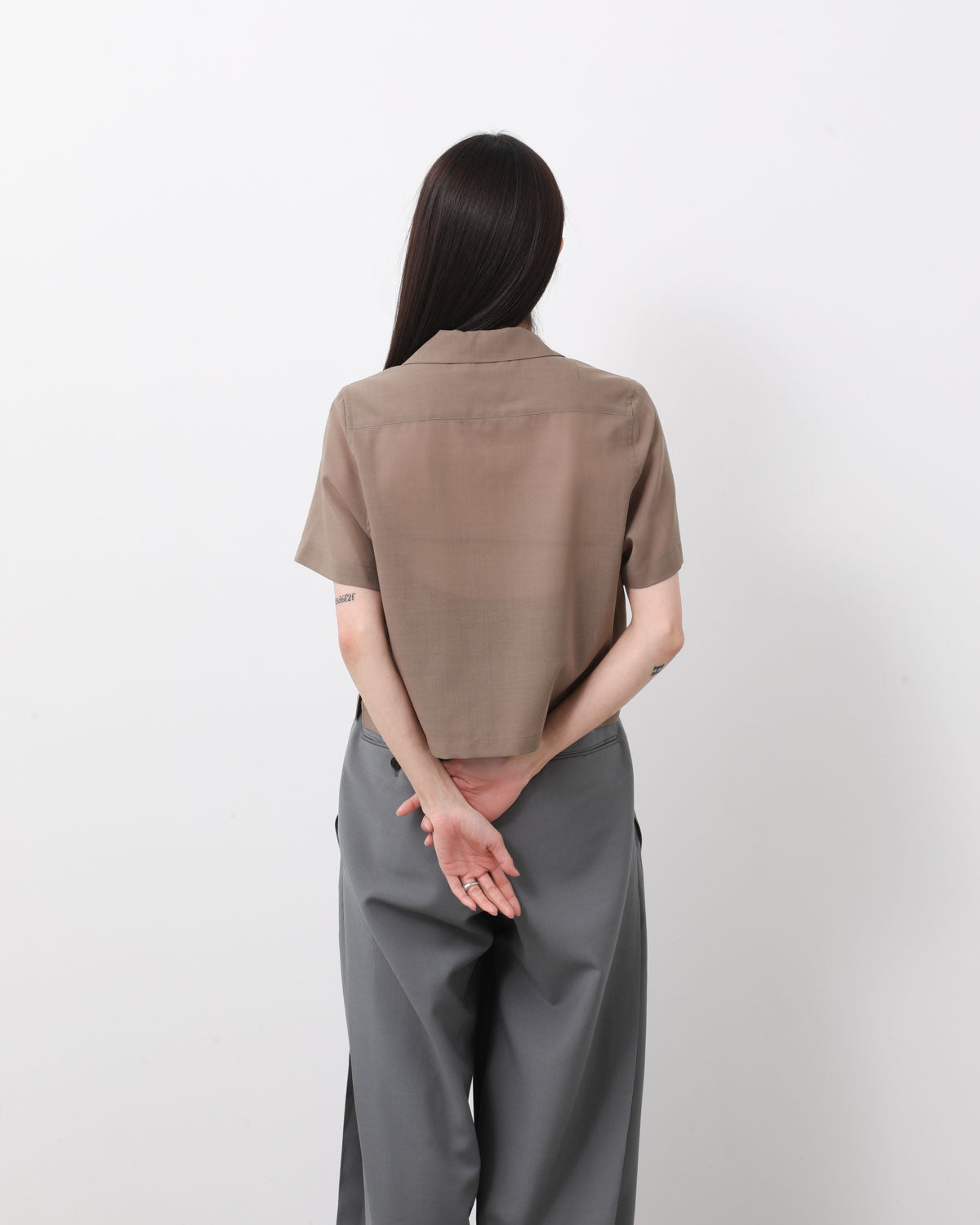 T/W VOILE CROPPED SHIRT