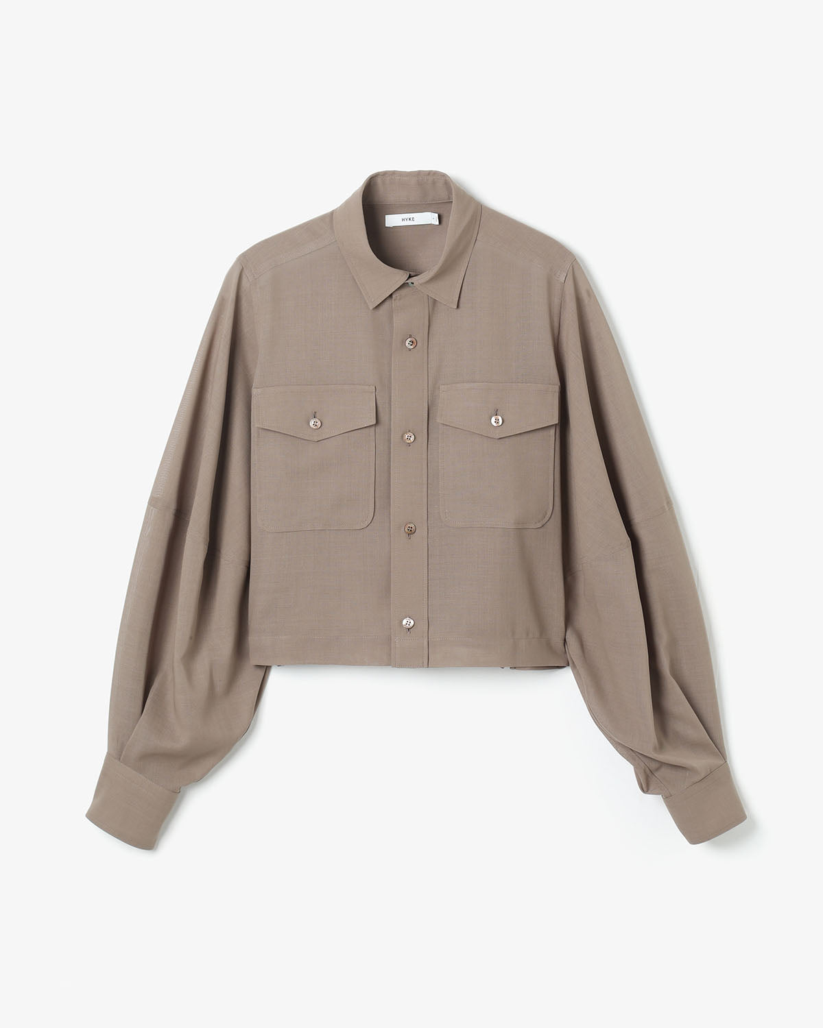 T/W VOILE BALLOON SLEEVE CROPPED SHIRT
