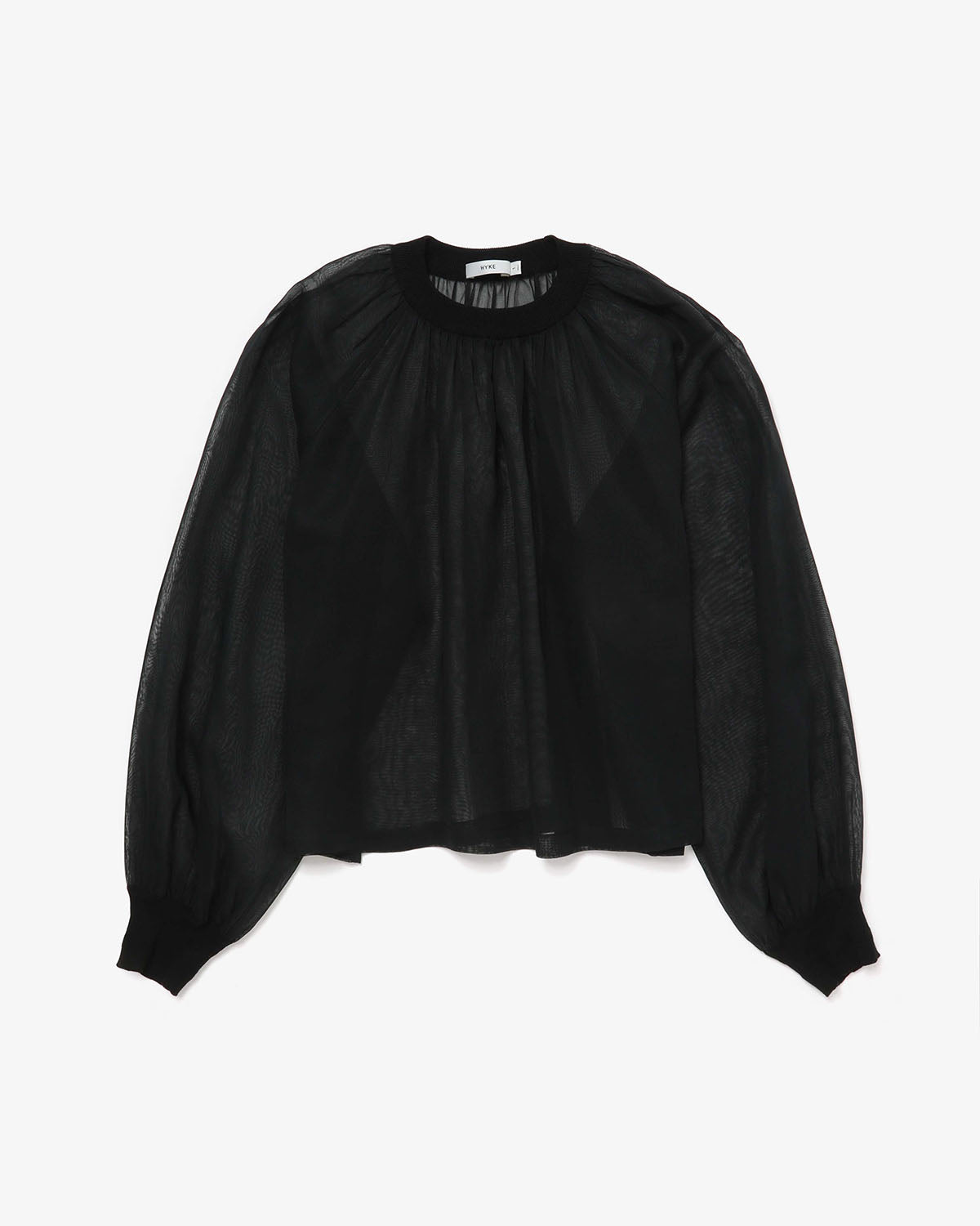COTTON VOILE SHIRRED BLOUSE