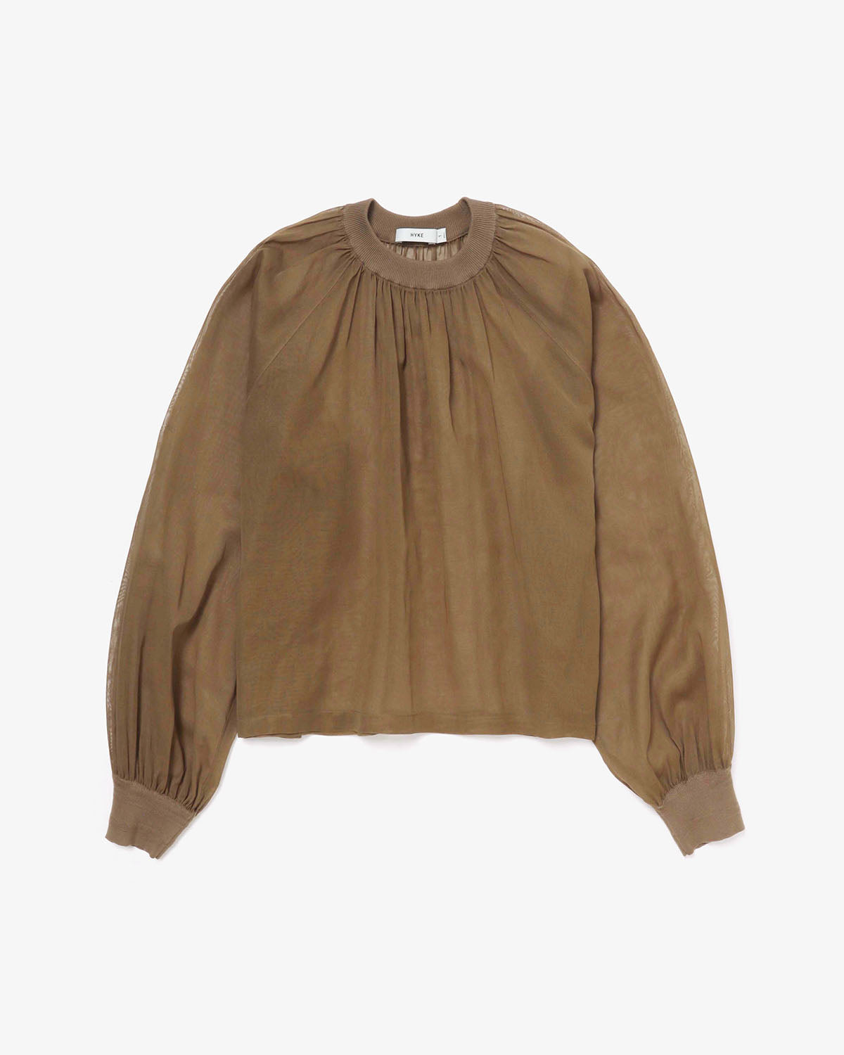 COTTON VOILE SHIRRED BLOUSE