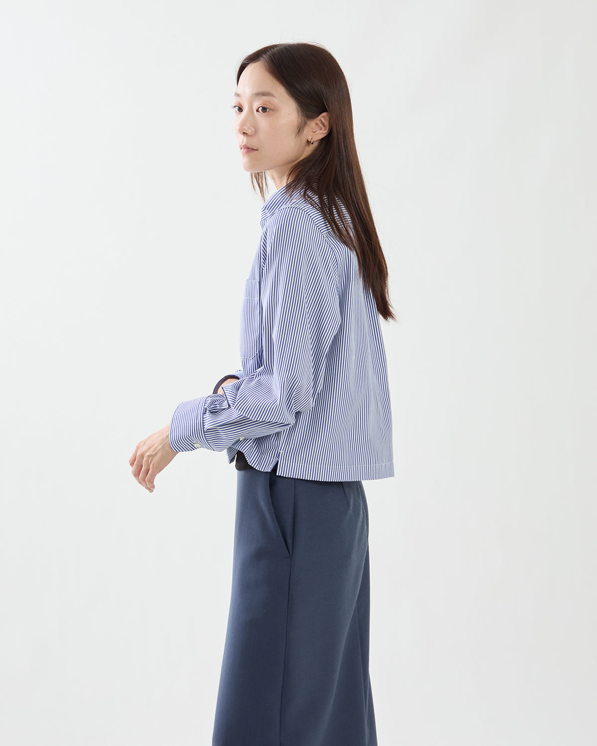 STRIPED CROPPED B.D SHIRT