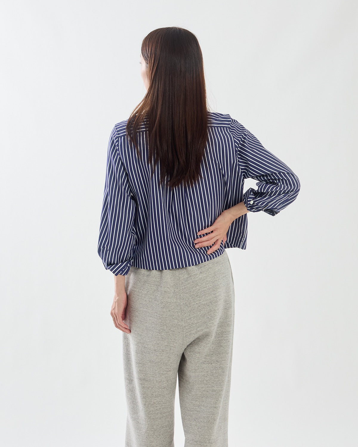PENCIL STRIPED CROPPED B.D SHIRT