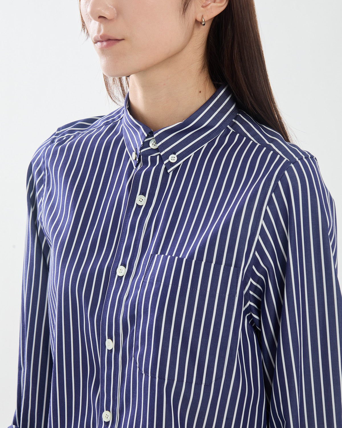 PENCIL STRIPED CROPPED B.D SHIRT
