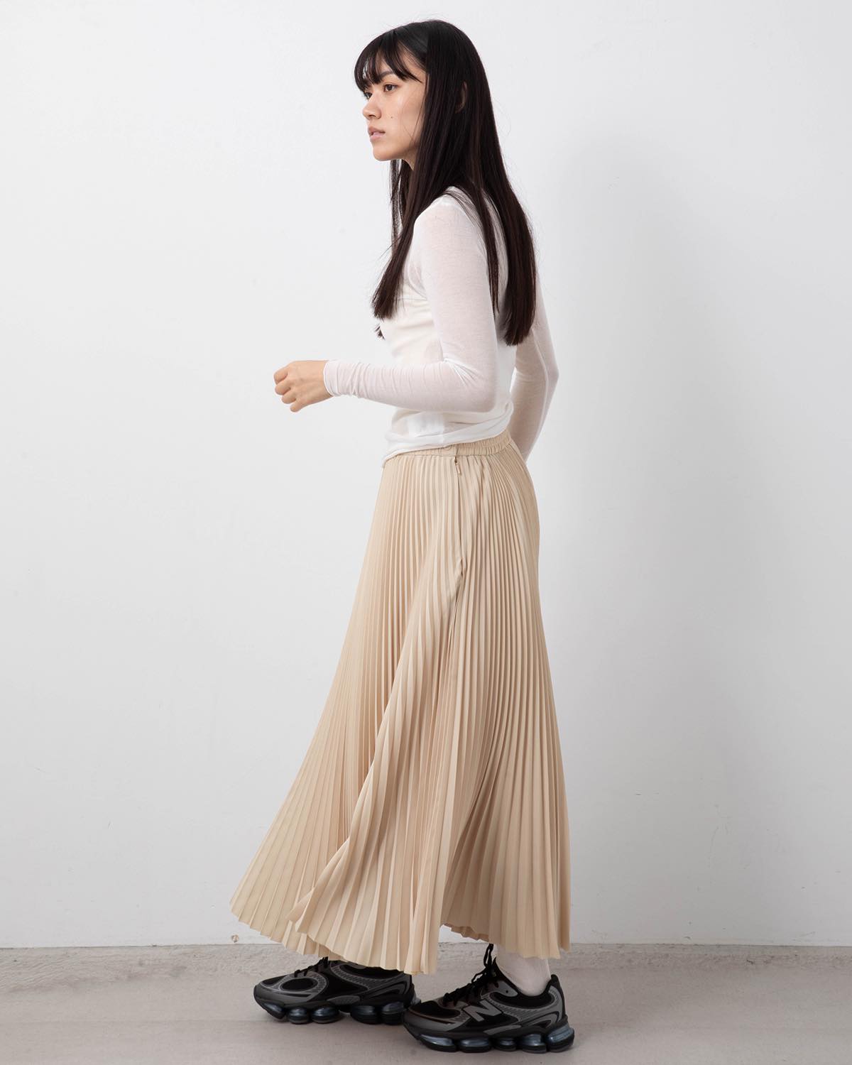 TAFFETA PLEATED SKIRT