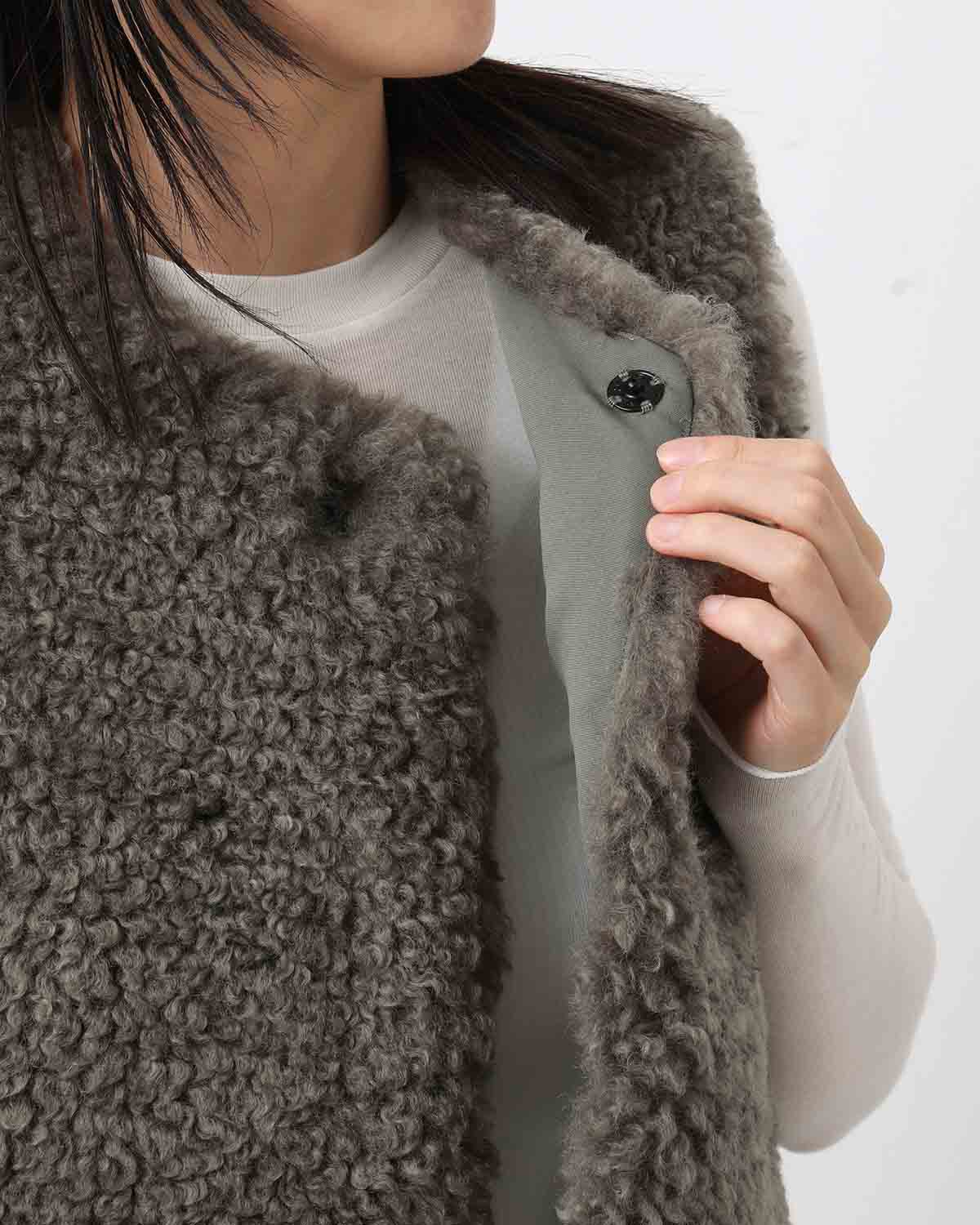 FAUX SHEARLING CROPPED VEST