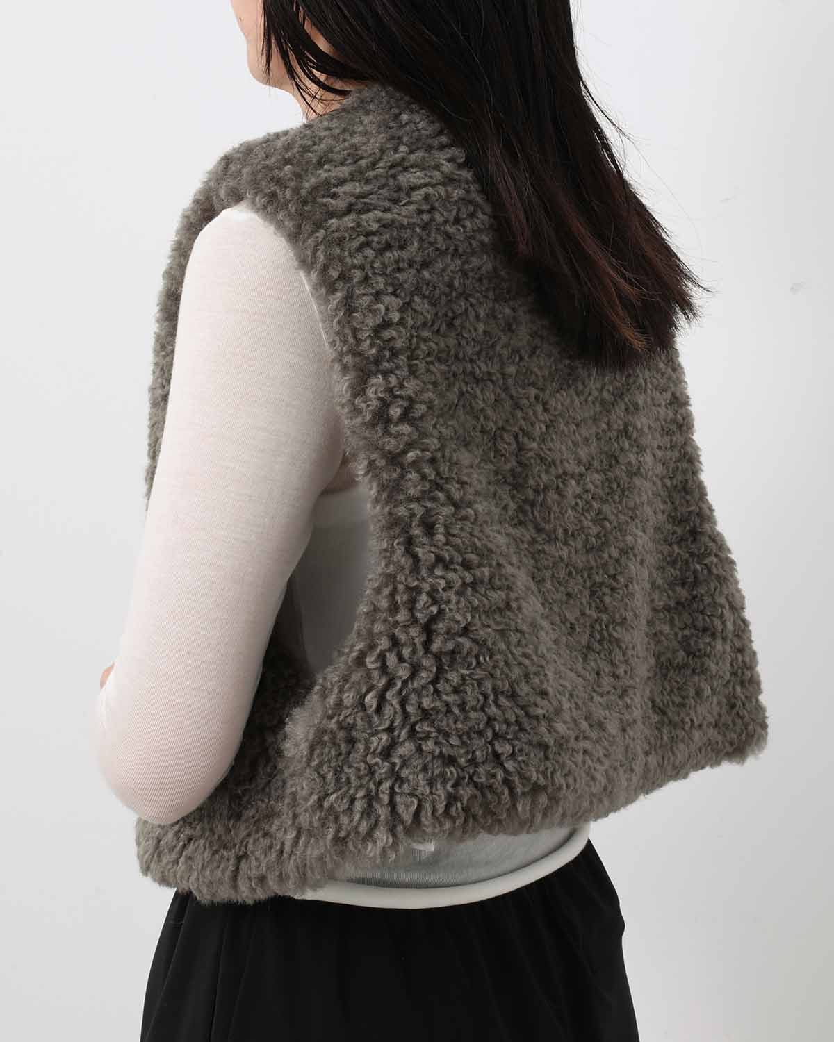FAUX SHEARLING CROPPED VEST