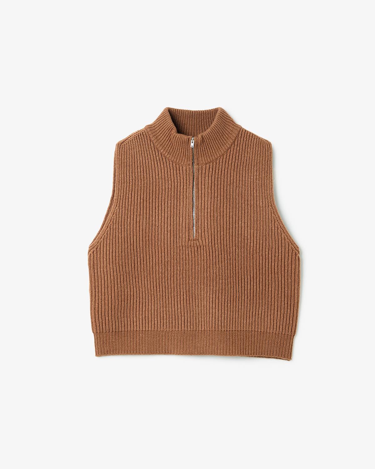 RIBBED KNIT WOOL VEST