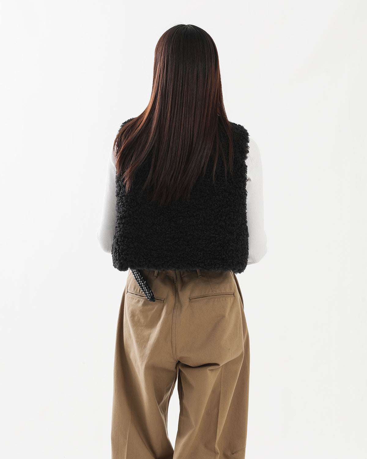 FAUX SHEARLING CROPPED VEST