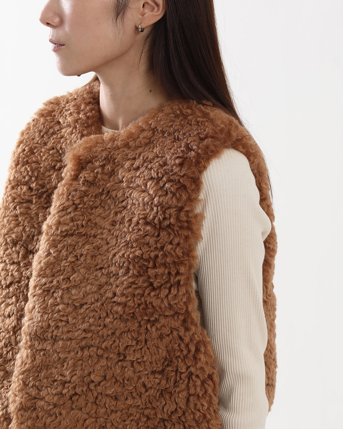 FAUX SHEARLING CROPPED VEST