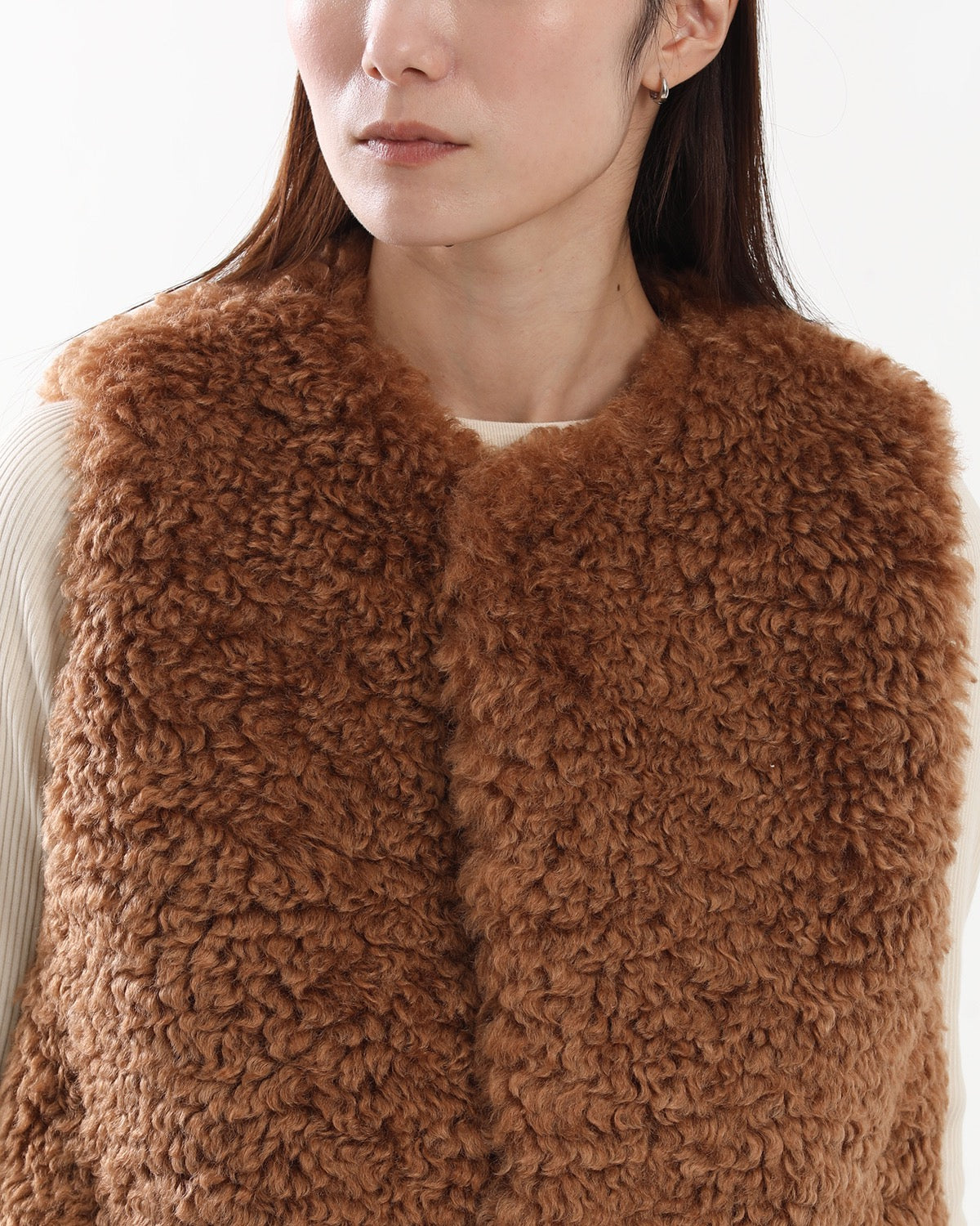 FAUX SHEARLING CROPPED VEST