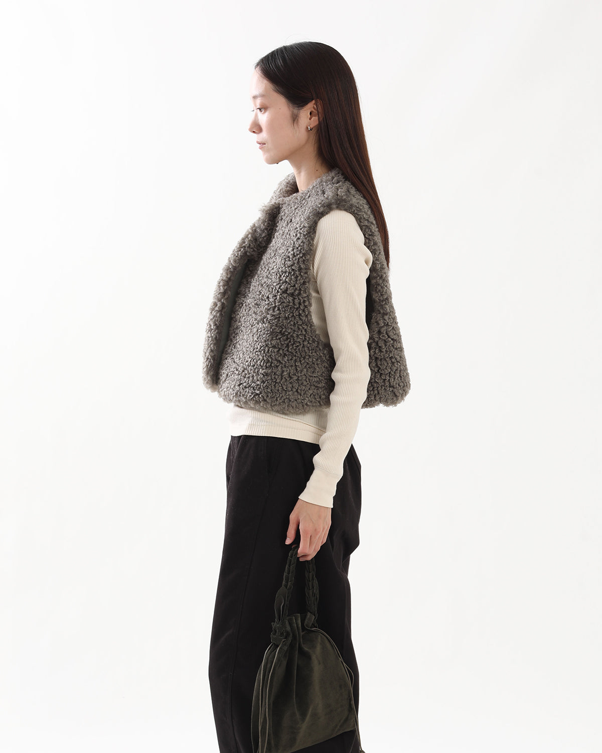 FAUX SHEARLING CROPPED VEST