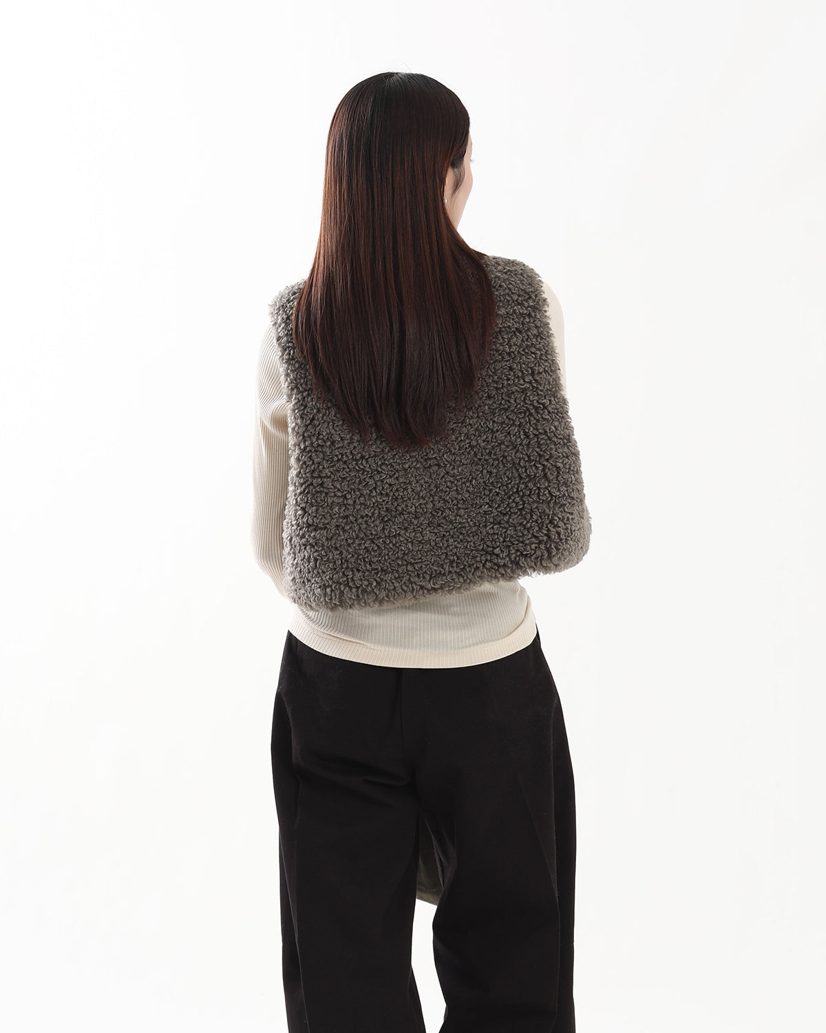 FAUX SHEARLING CROPPED VEST