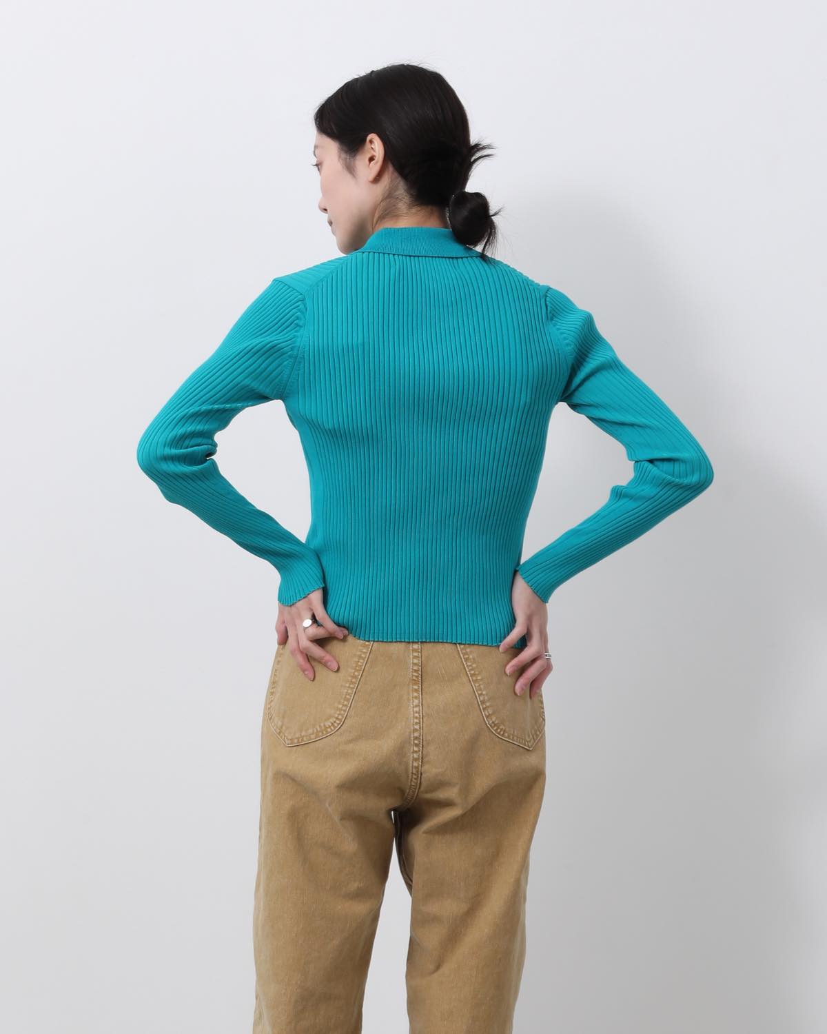 16G RIB DOUBLE ZIP CARDIGAN