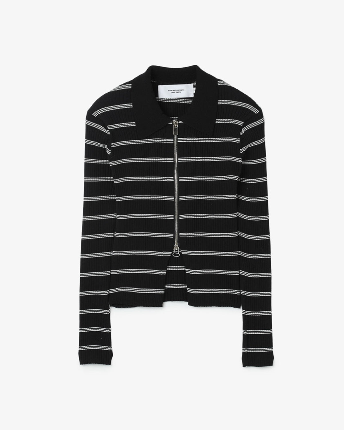 16G RIB DOUBLE ZIP CARDIGAN