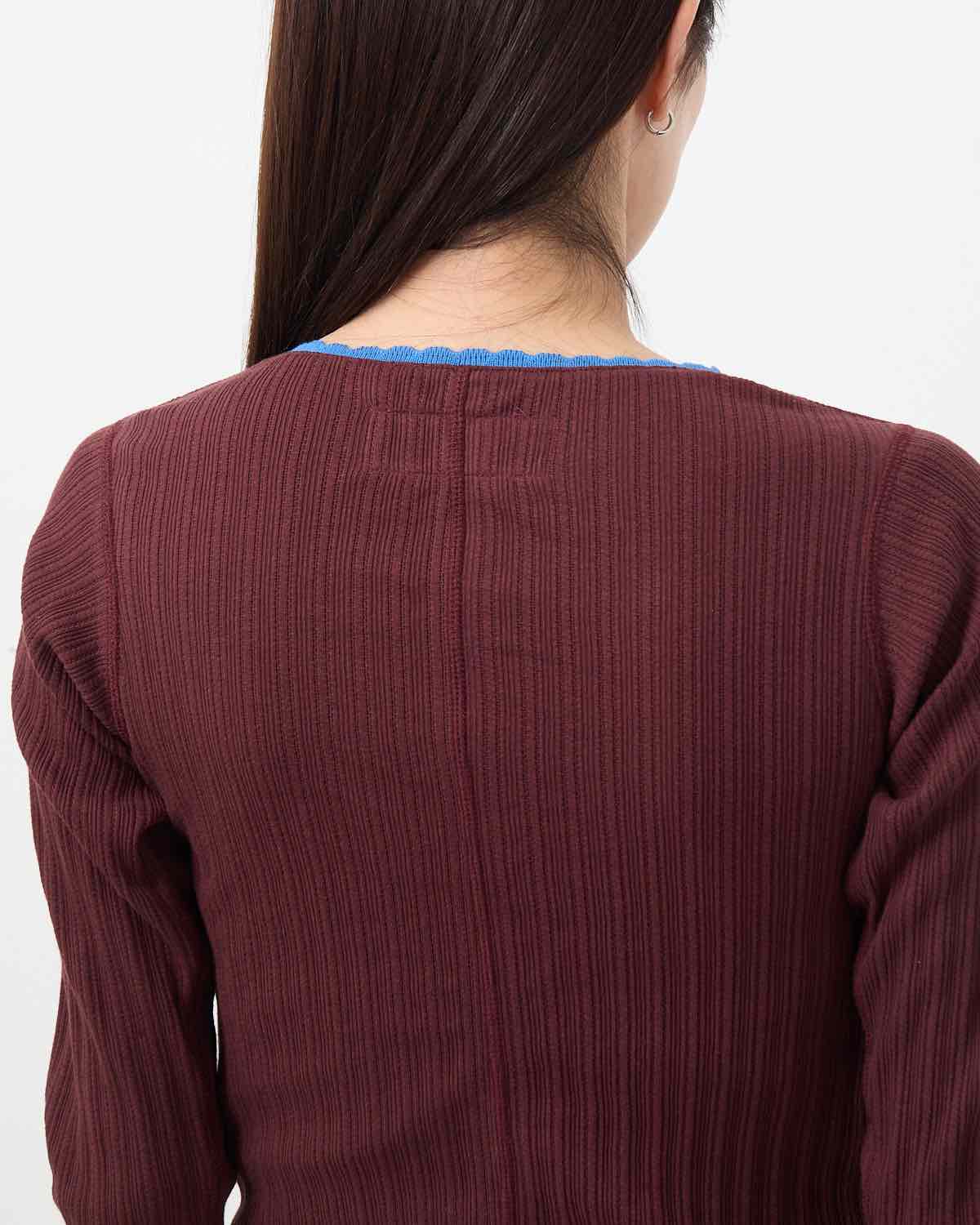 COTTON EYELET RIB CARDIGAN