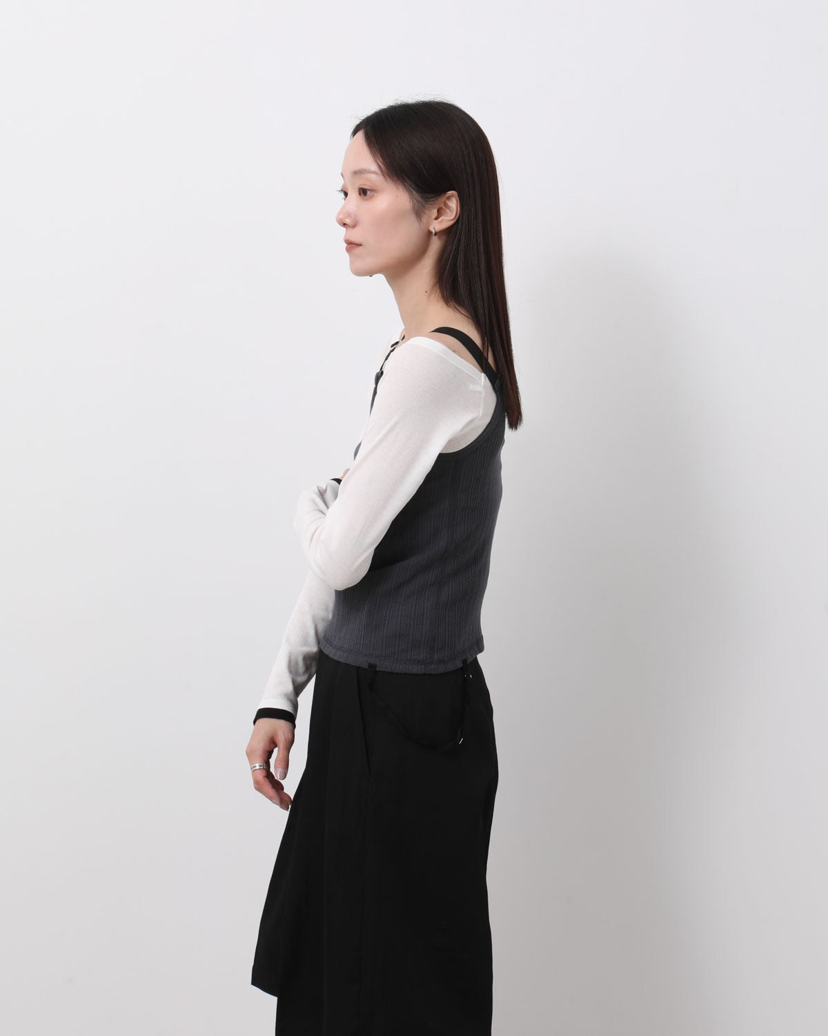 COTTON EYELET RIB UP DOWN CAMISOLE