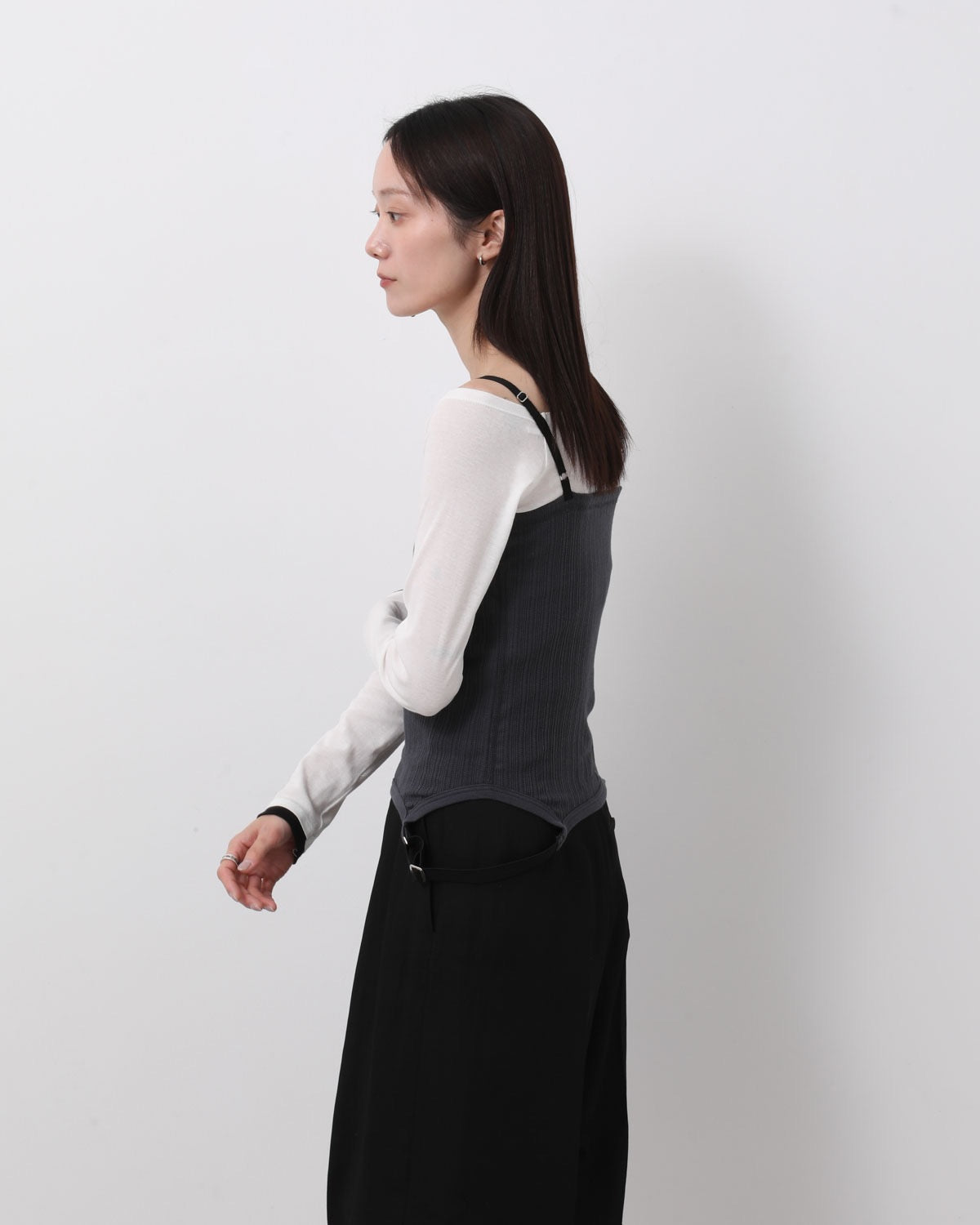 COTTON EYELET RIB UP DOWN CAMISOLE
