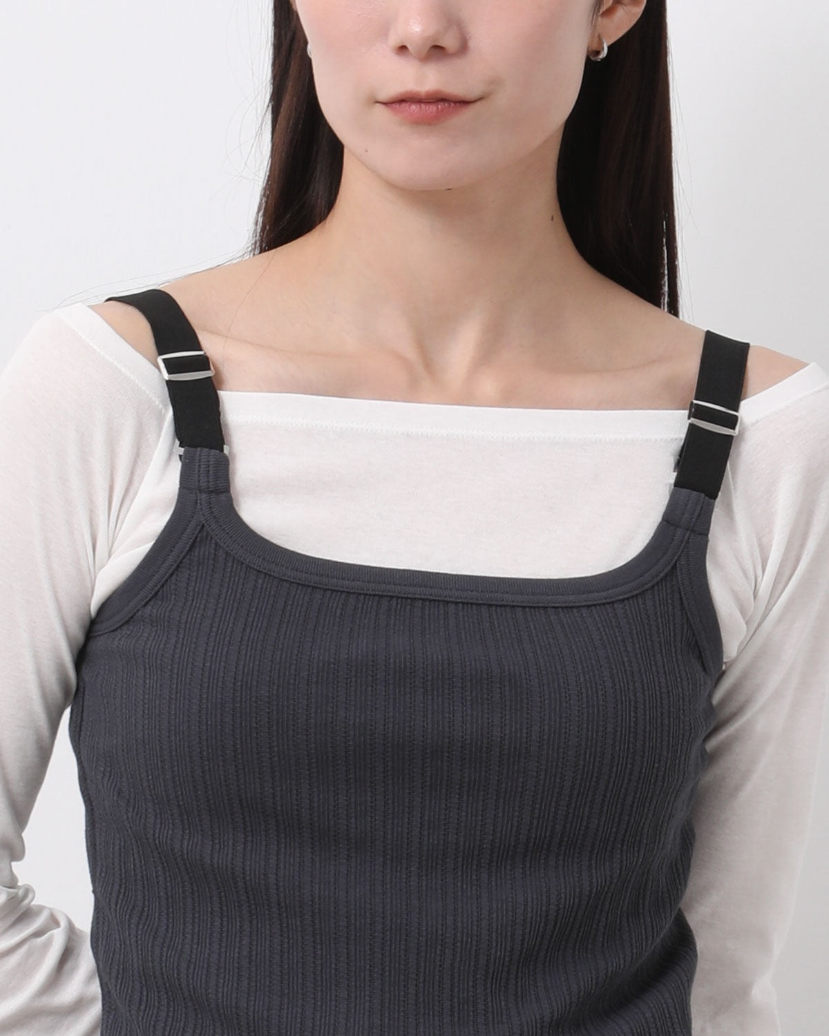 COTTON EYELET RIB UP DOWN CAMISOLE