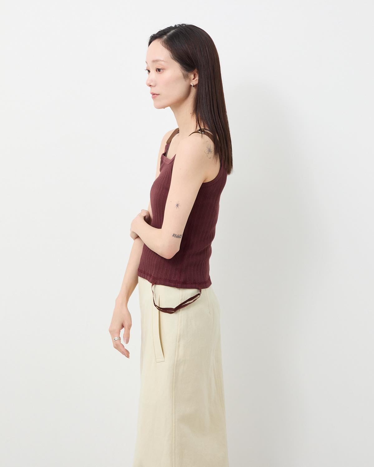 COTTON EYELET RIB UP DOWN CAMISOLE