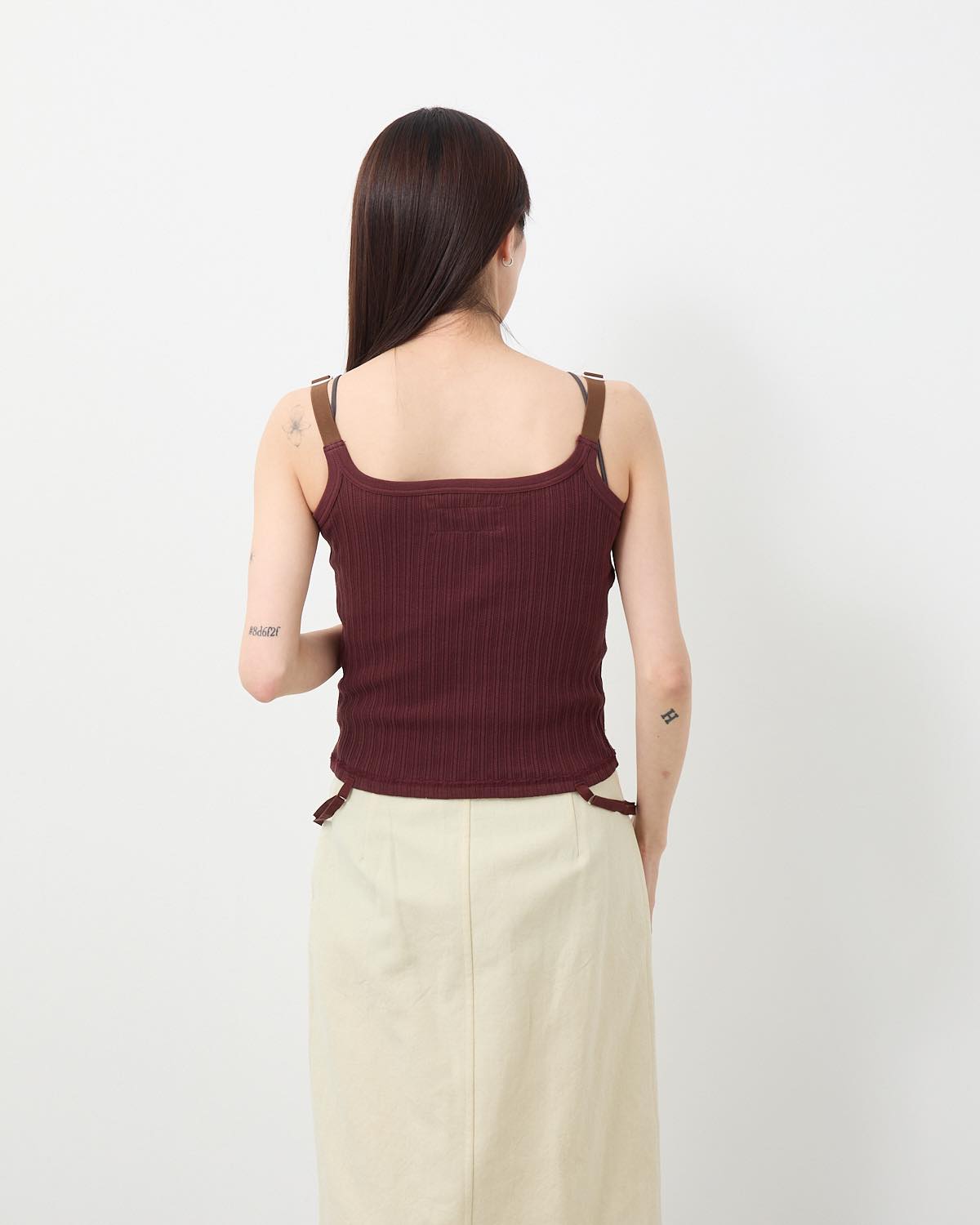 COTTON EYELET RIB UP DOWN CAMISOLE