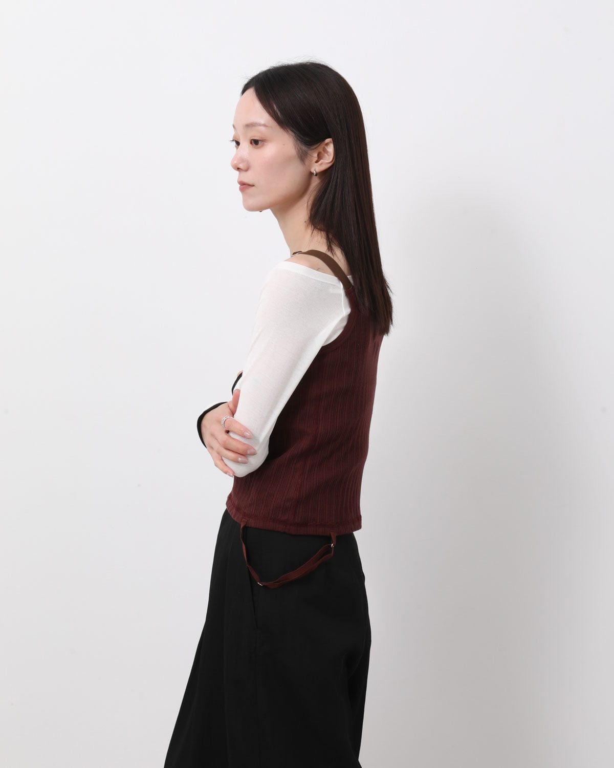 COTTON EYELET RIB UP DOWN CAMISOLE