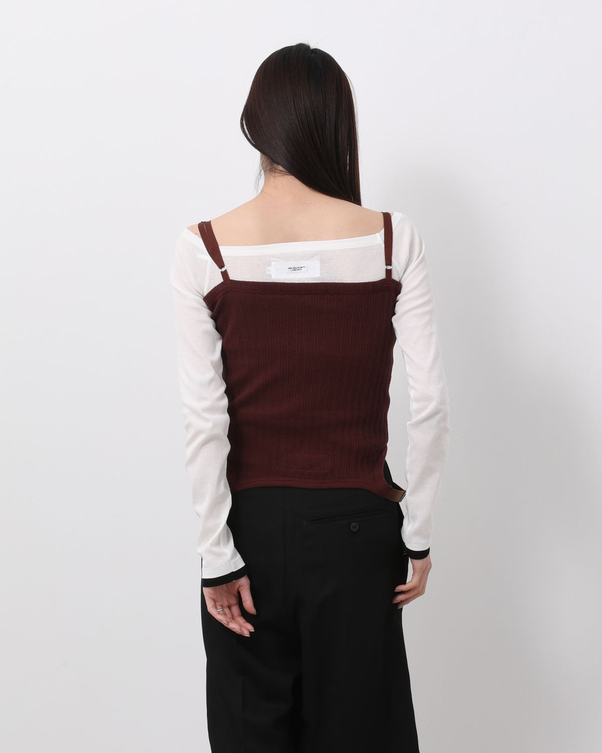 COTTON EYELET RIB UP DOWN CAMISOLE
