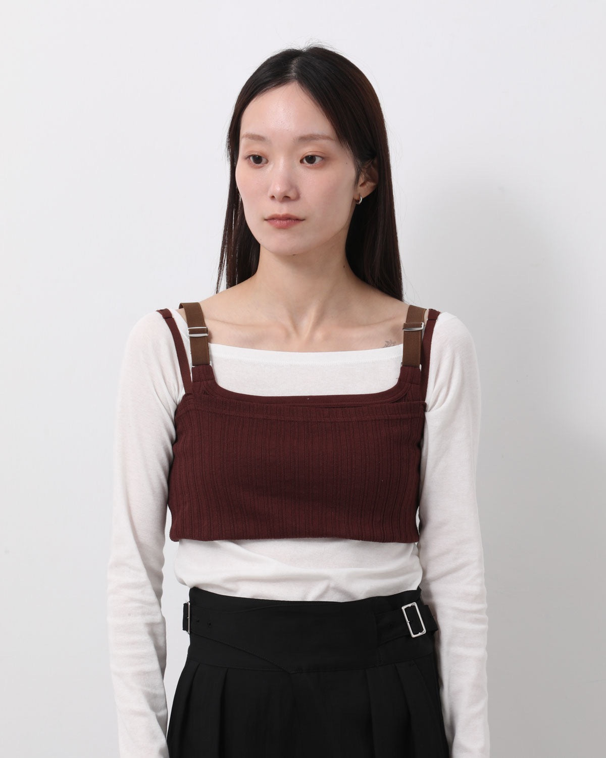COTTON EYELET RIB UP DOWN CAMISOLE