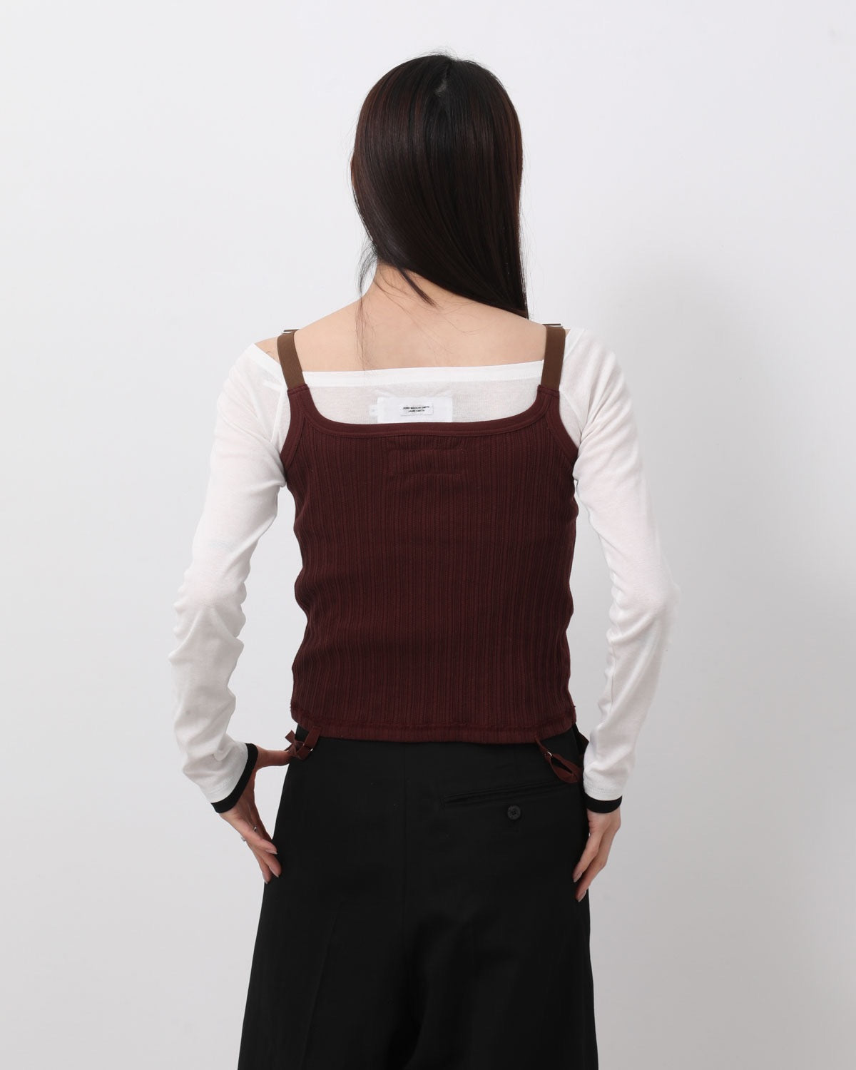 COTTON EYELET RIB UP DOWN CAMISOLE