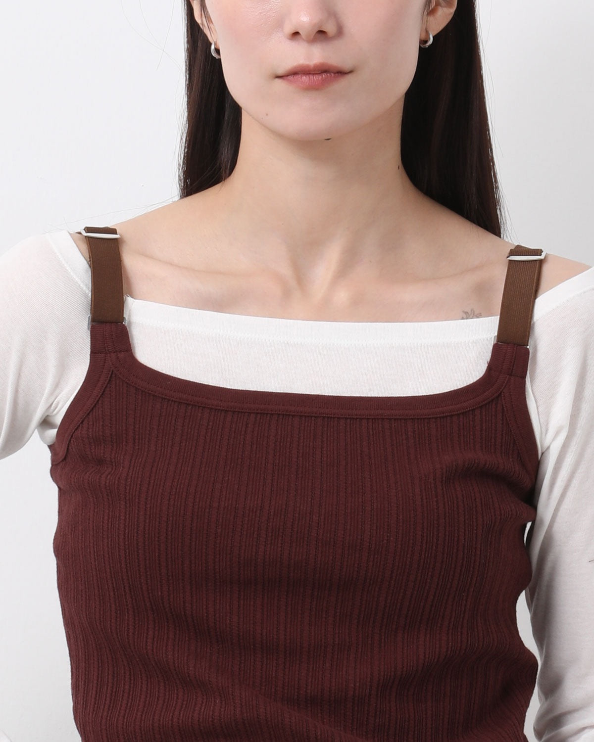 COTTON EYELET RIB UP DOWN CAMISOLE