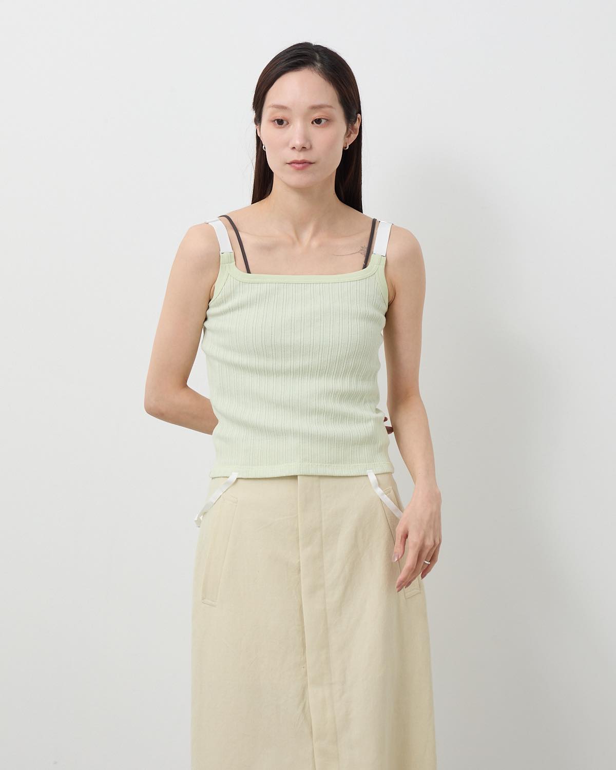 COTTON EYELET RIB UP DOWN CAMISOLE