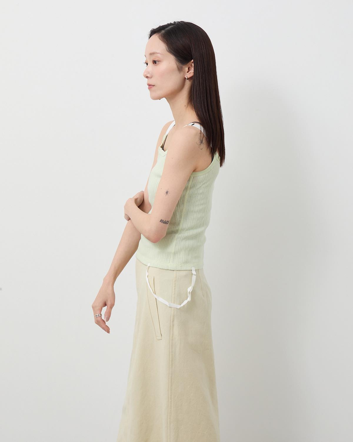 COTTON EYELET RIB UP DOWN CAMISOLE