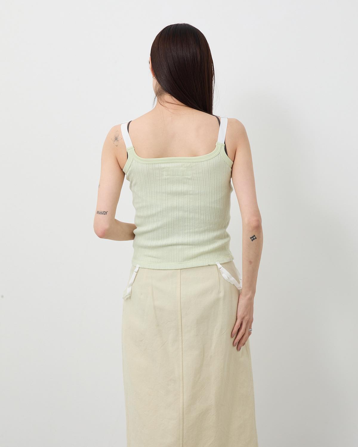 COTTON EYELET RIB UP DOWN CAMISOLE