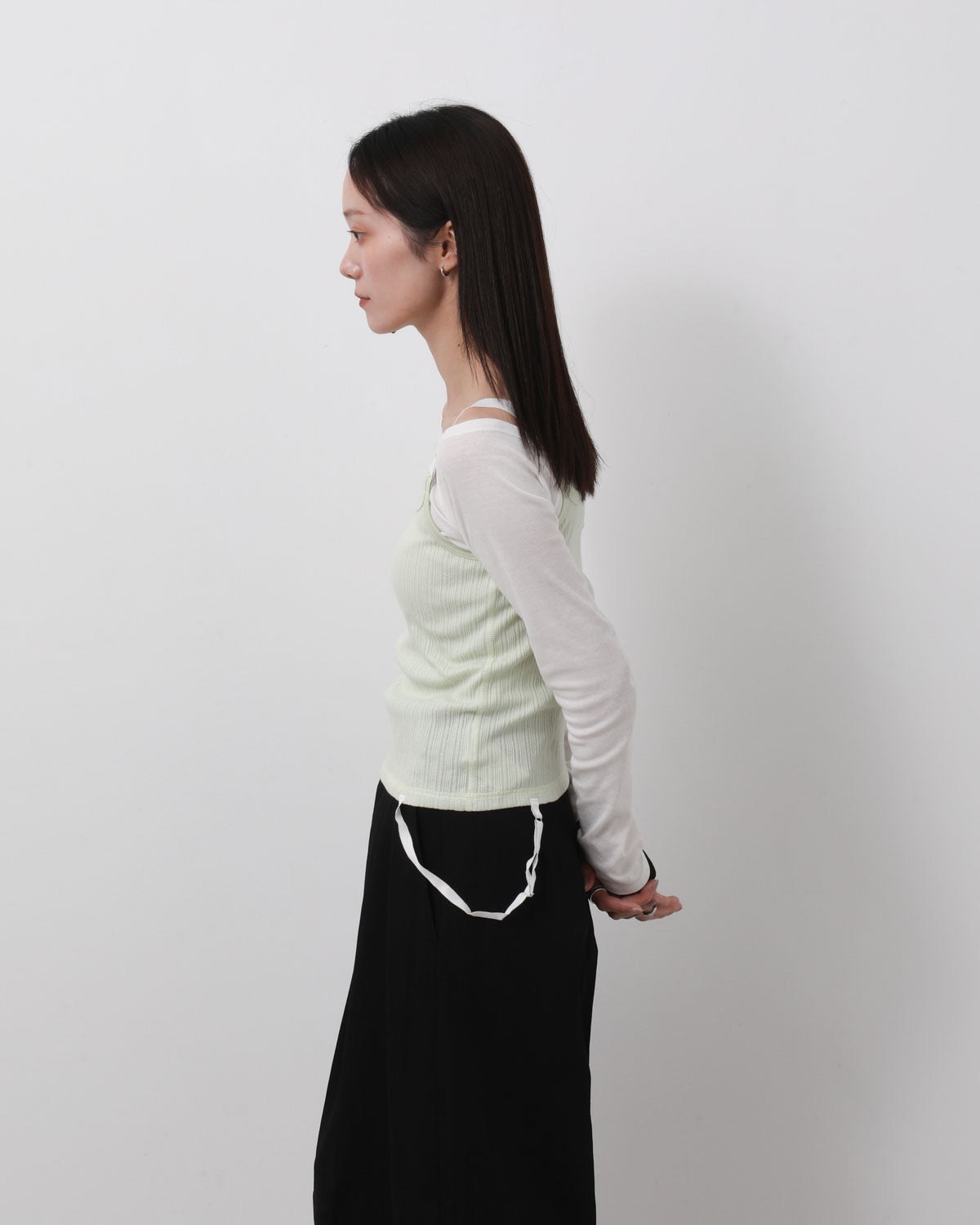 COTTON EYELET RIB UP DOWN CAMISOLE