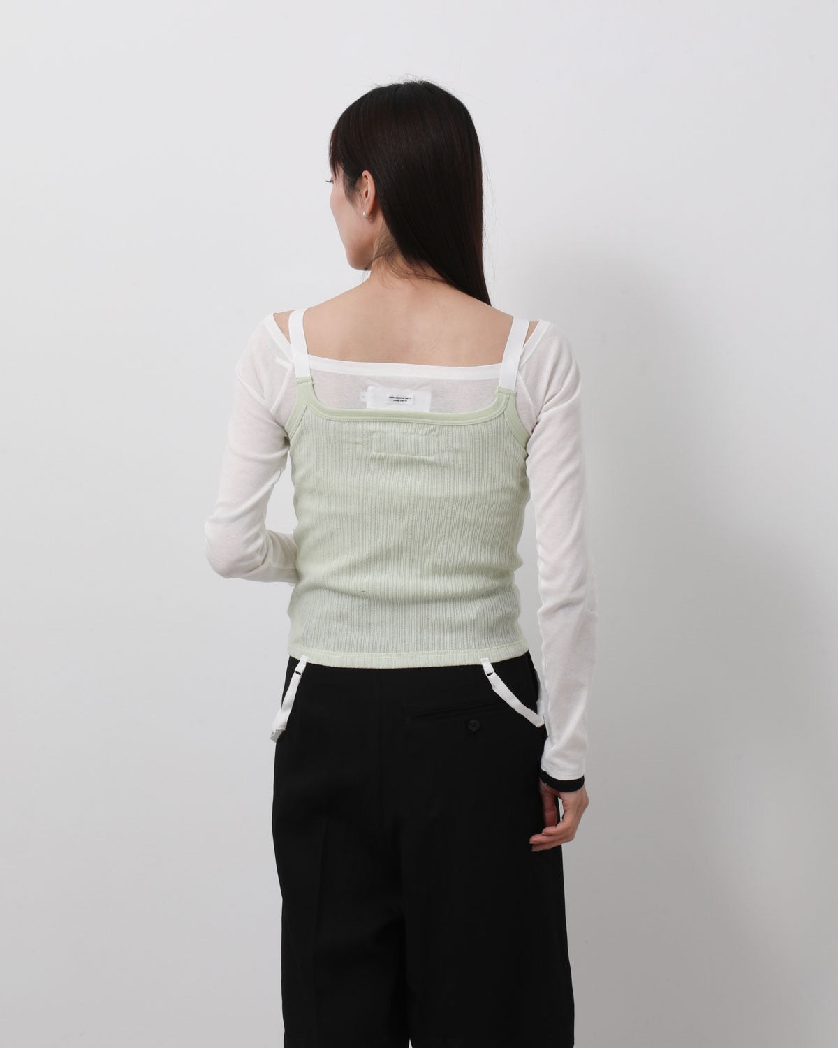 COTTON EYELET RIB UP DOWN CAMISOLE