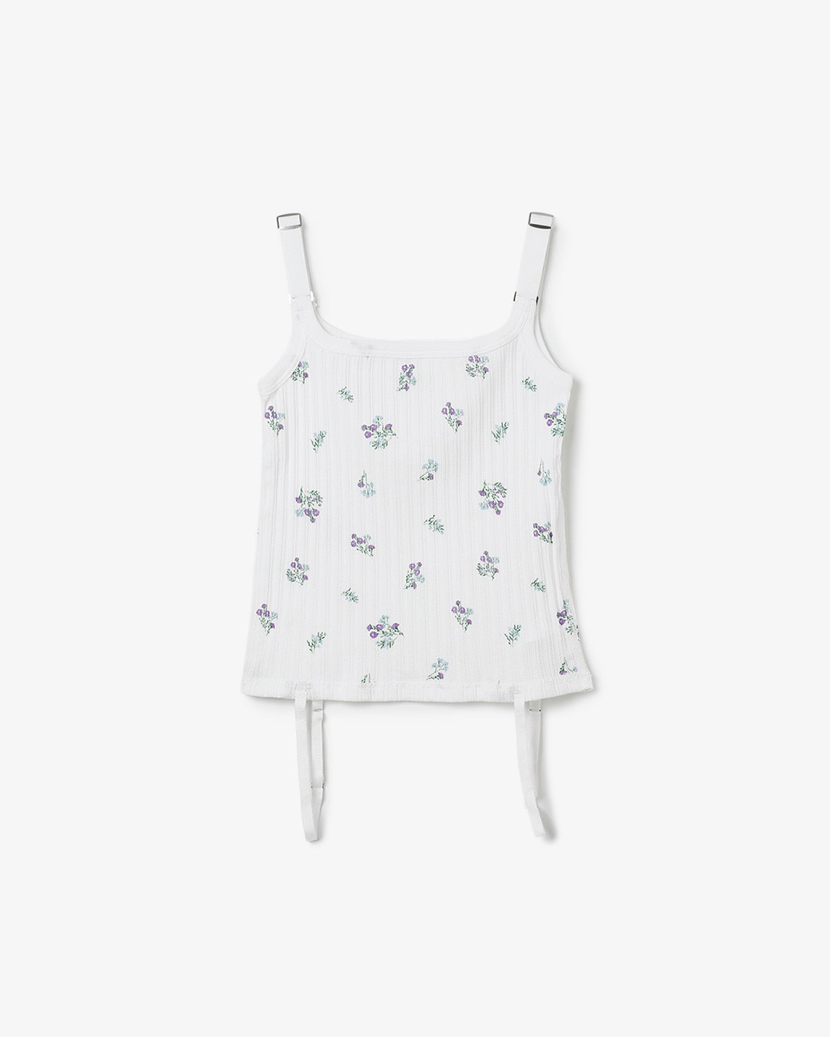 COTTON EYELET RIB FLOWER UP DOWN CAMISOLE